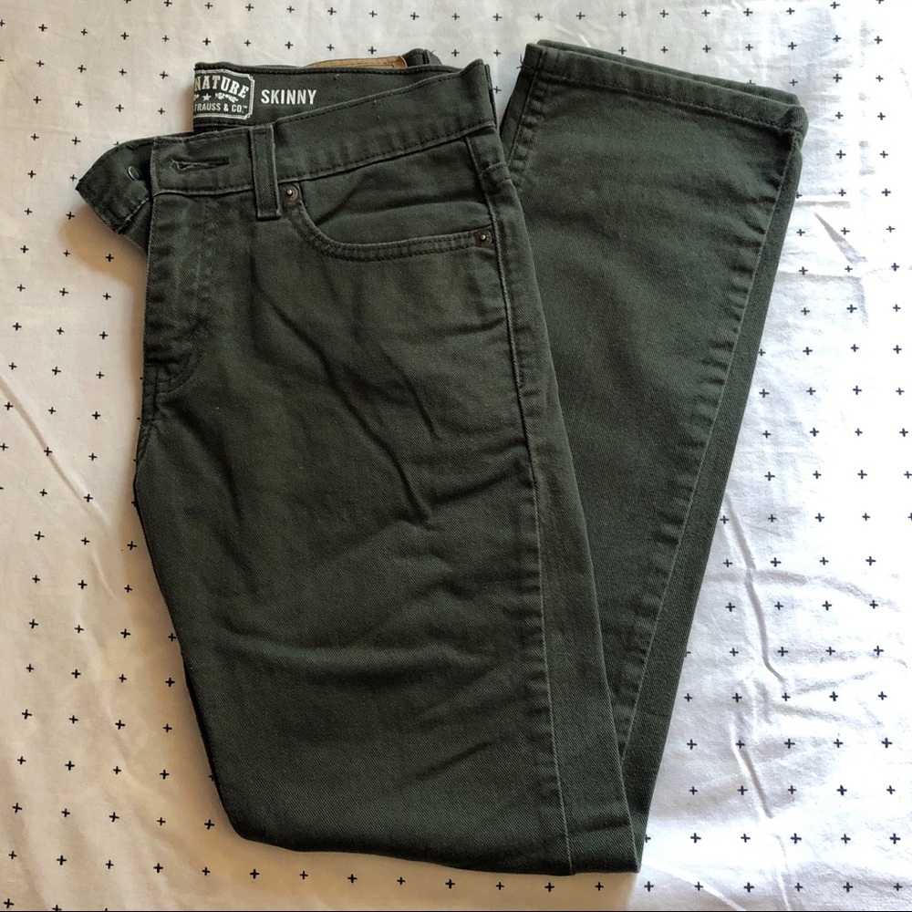 Boys deep olive green jeans